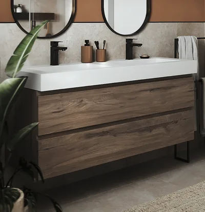 Mueble de lavabo: Mueble Velice Evolution 2 Cajones Susp. Melamina — 
