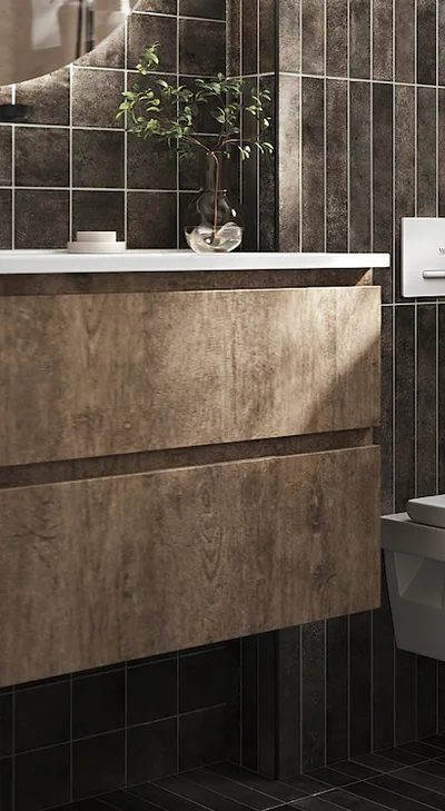 Mueble de lavabo: Velice Mueble Lavabo 100X45X50Cm Suspendido 2 Cajones — 