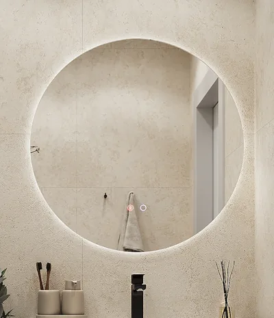 Espejo: Lisboa Espejo Redondo Retroiluminado 80Cm Luz Fria — 